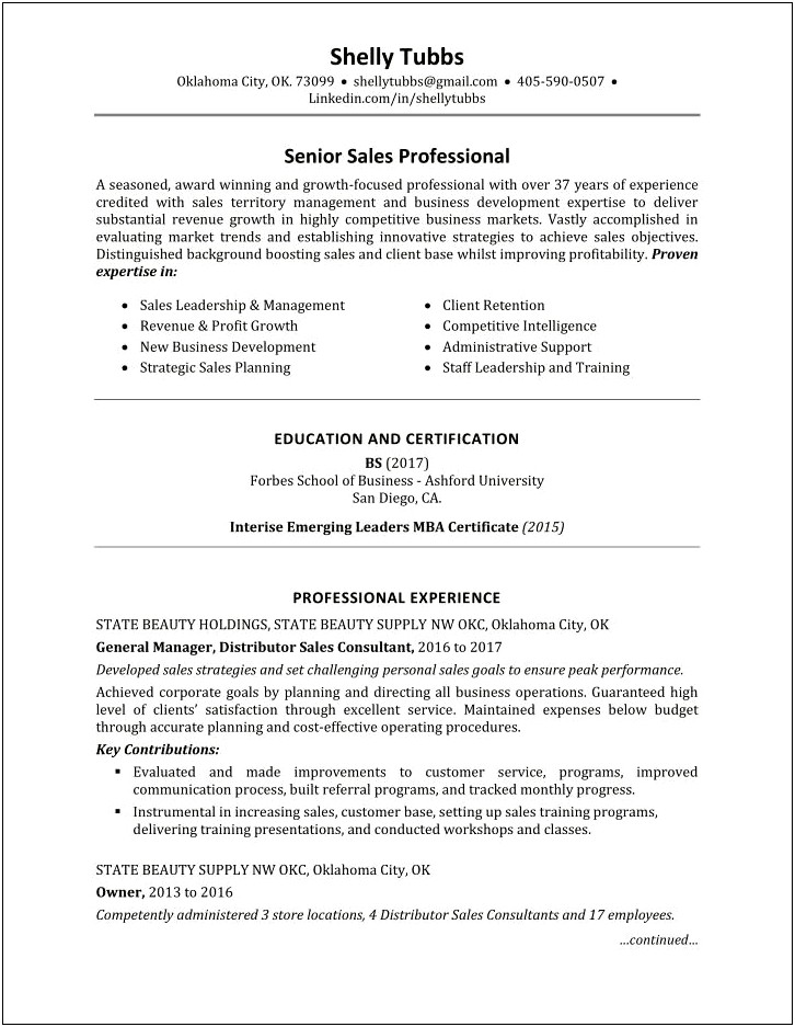 District Sales Manager Objective Resume