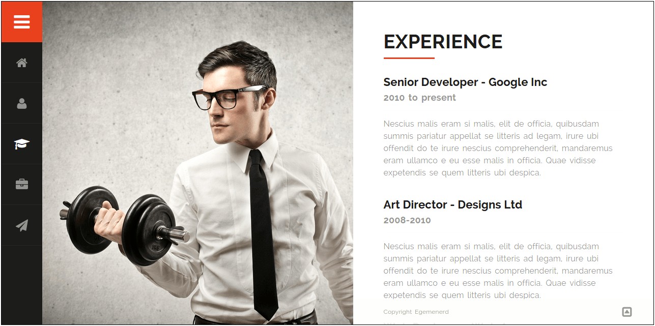 Divergent Personal Vcard Resume Html Template