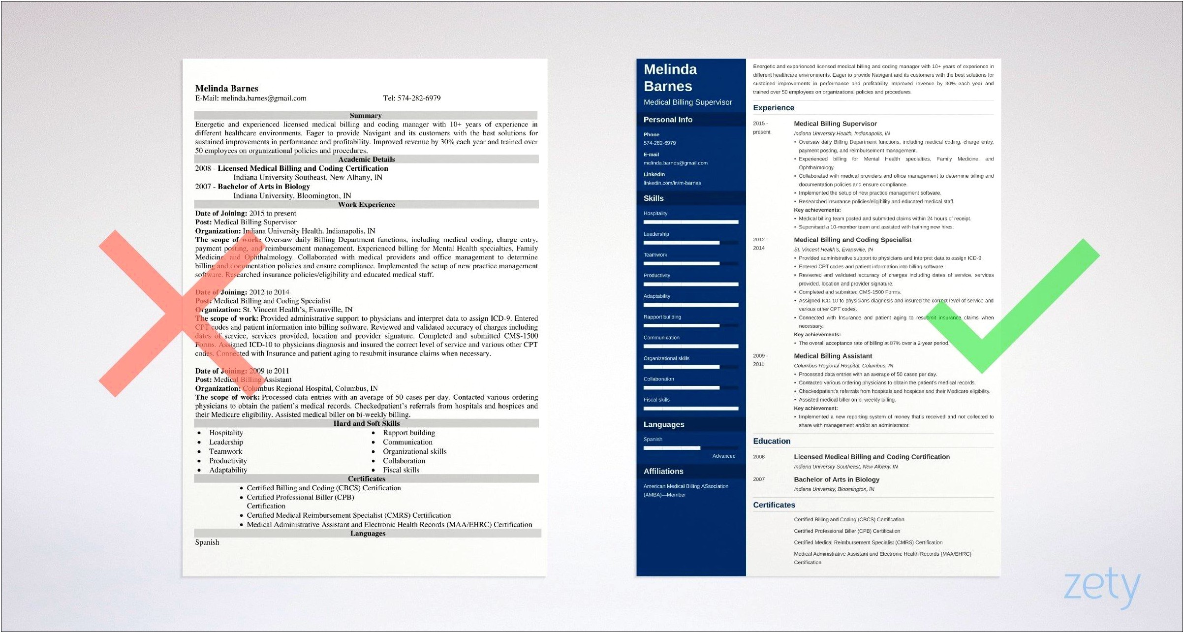 Dme Claims Billing Specialist Resume Example