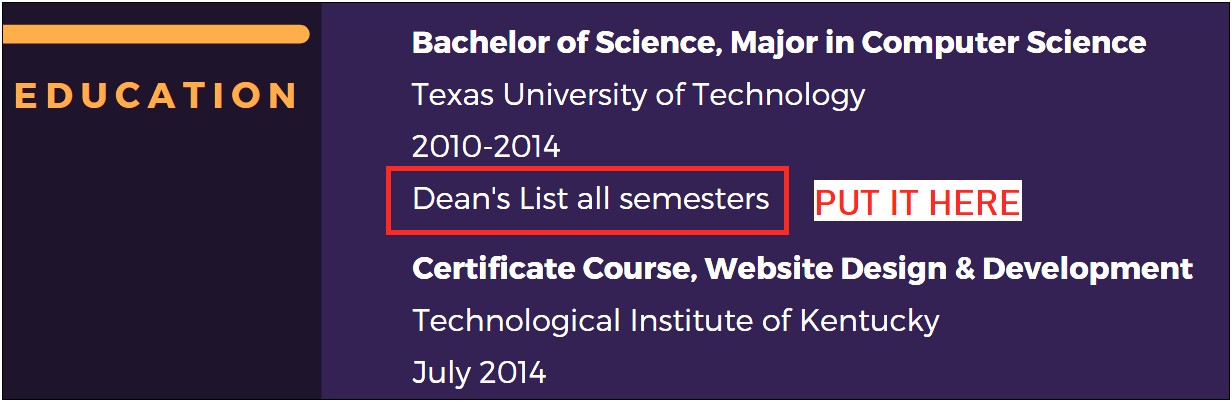 Do I Put Deans List On Resume