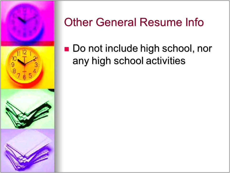 Do You Include High School Activities On Resume