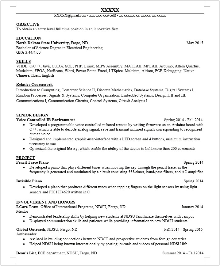 Do You Put College Experience On Resume