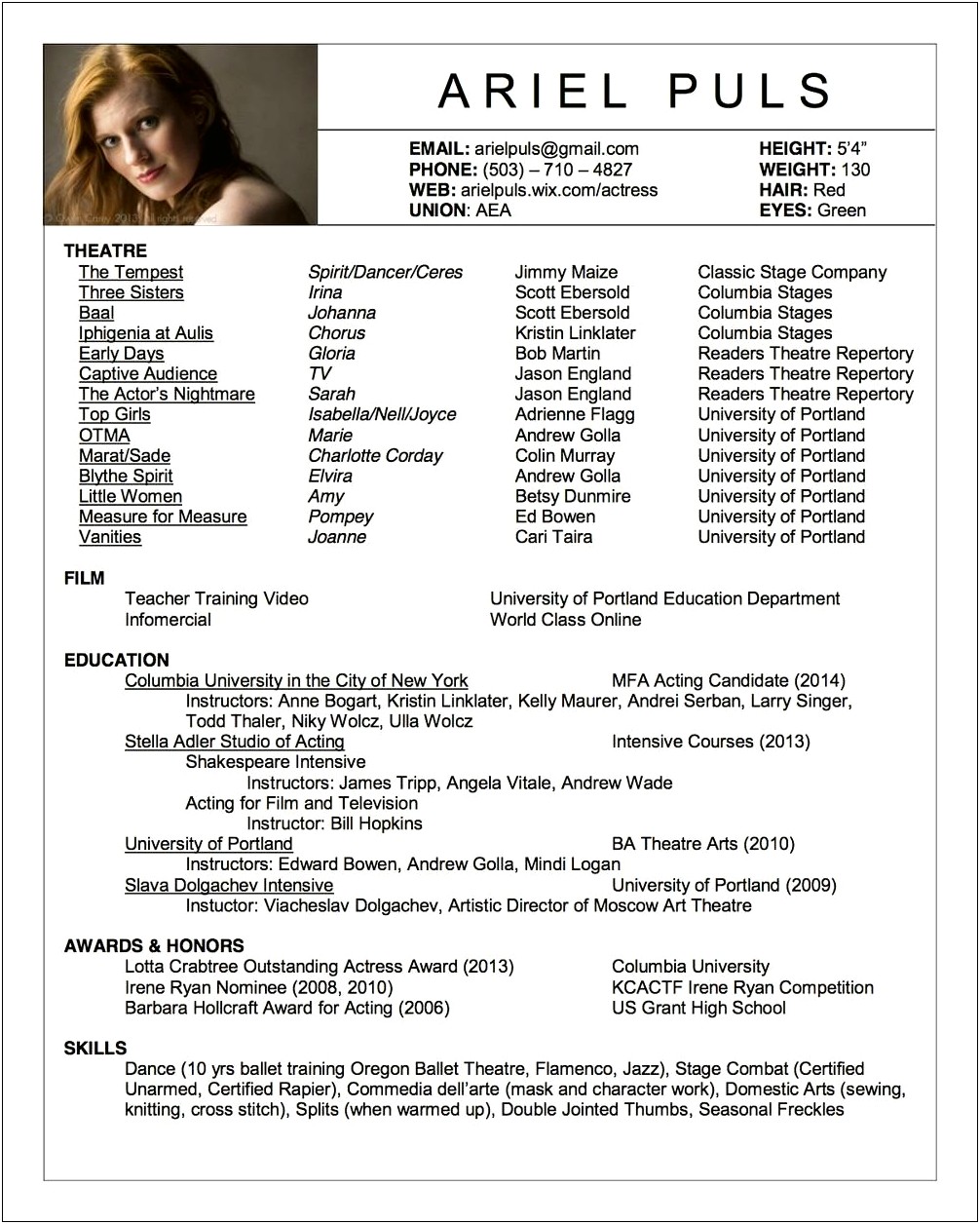 Do You Put Dates On A Actors Resume