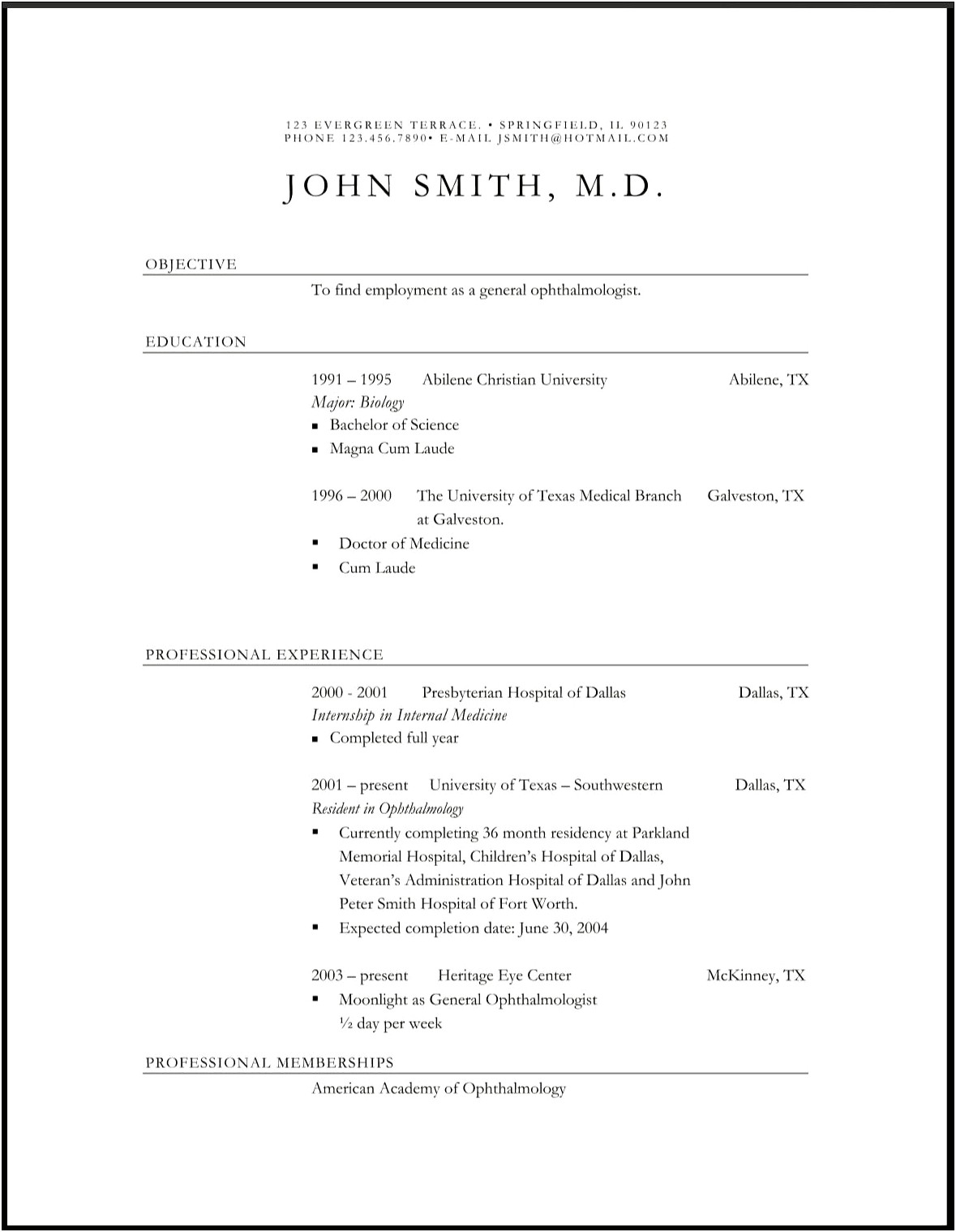 Doctors Resumes And Physicians Jobs