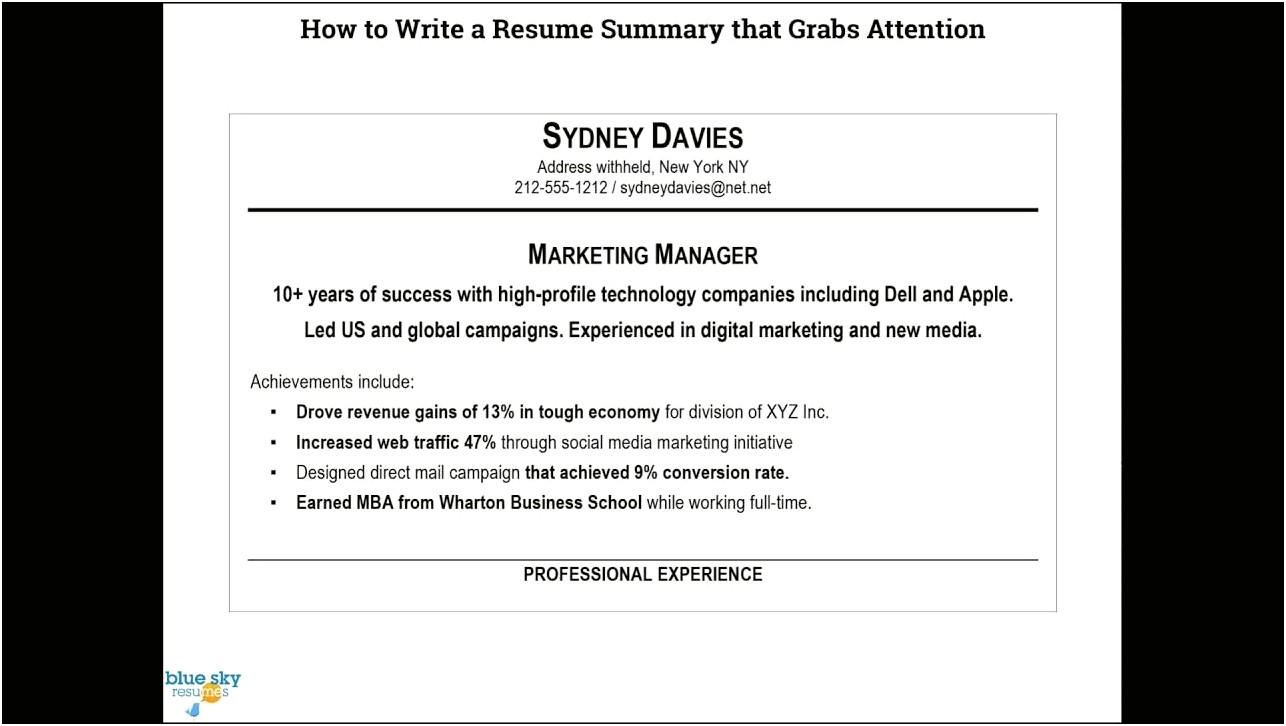 Does A Summary Help In Resume