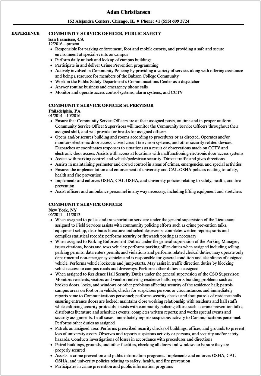 Does Community Service Look Good On Federal Resume