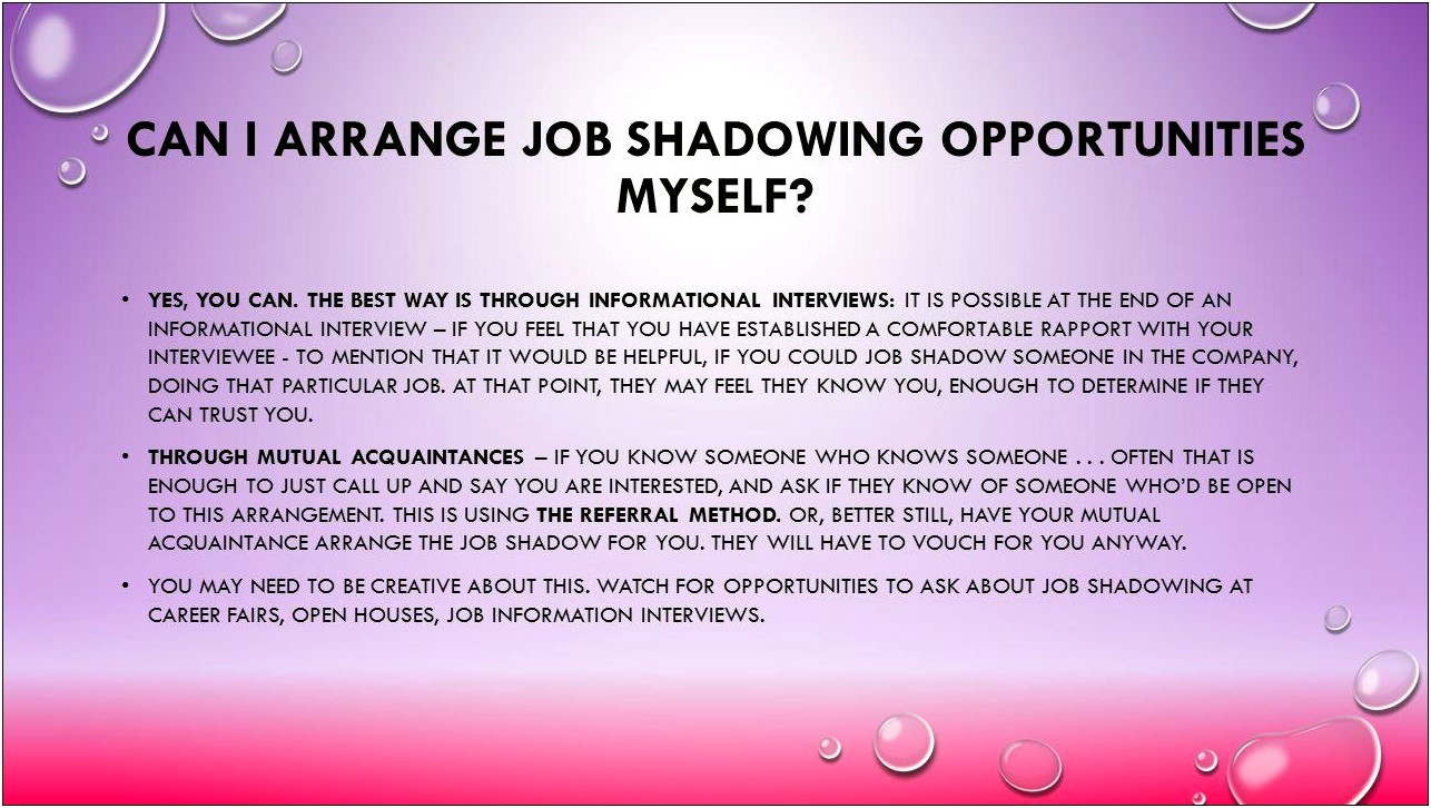 Does Job Shadowing Look Good On A Resume
