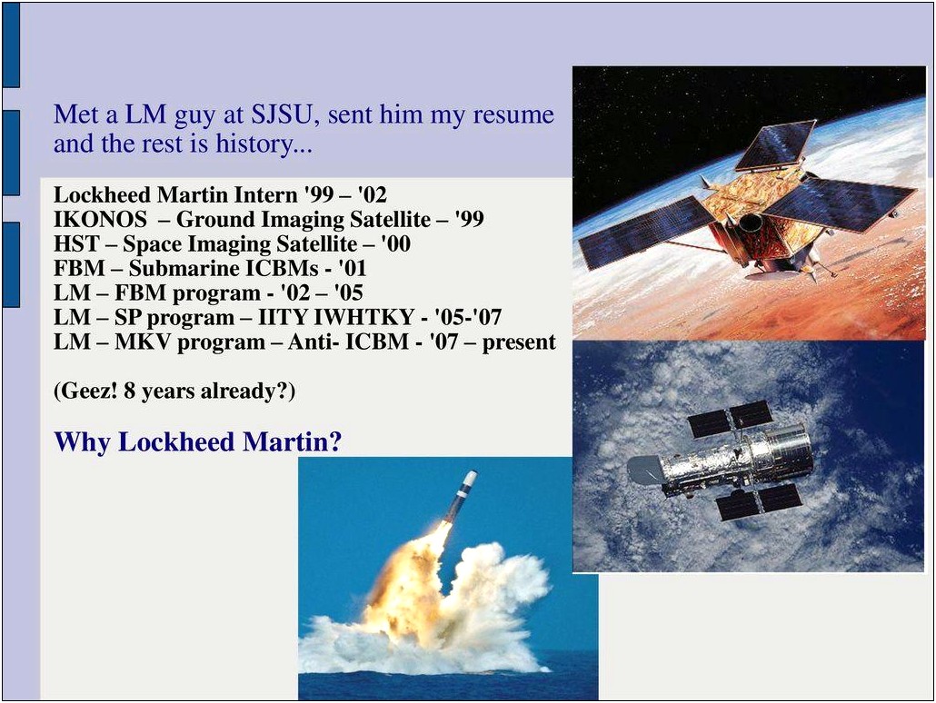 Does Lockheed Martin Look Good On A Resume