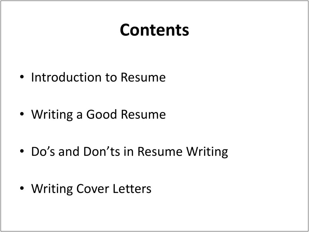 Dos And Donts Of Writing A Good Resume