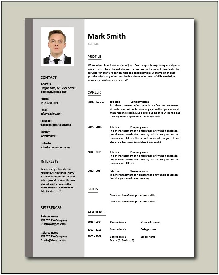 Download Free Blank Resume Templates