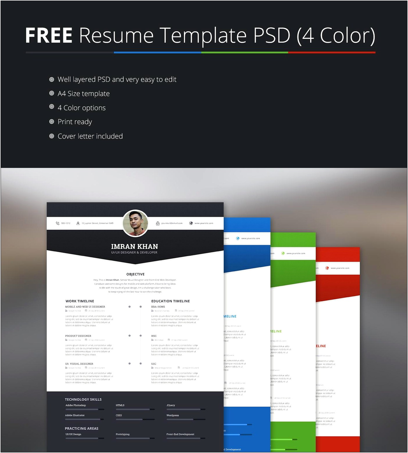 Download Free Psd Resume Templates