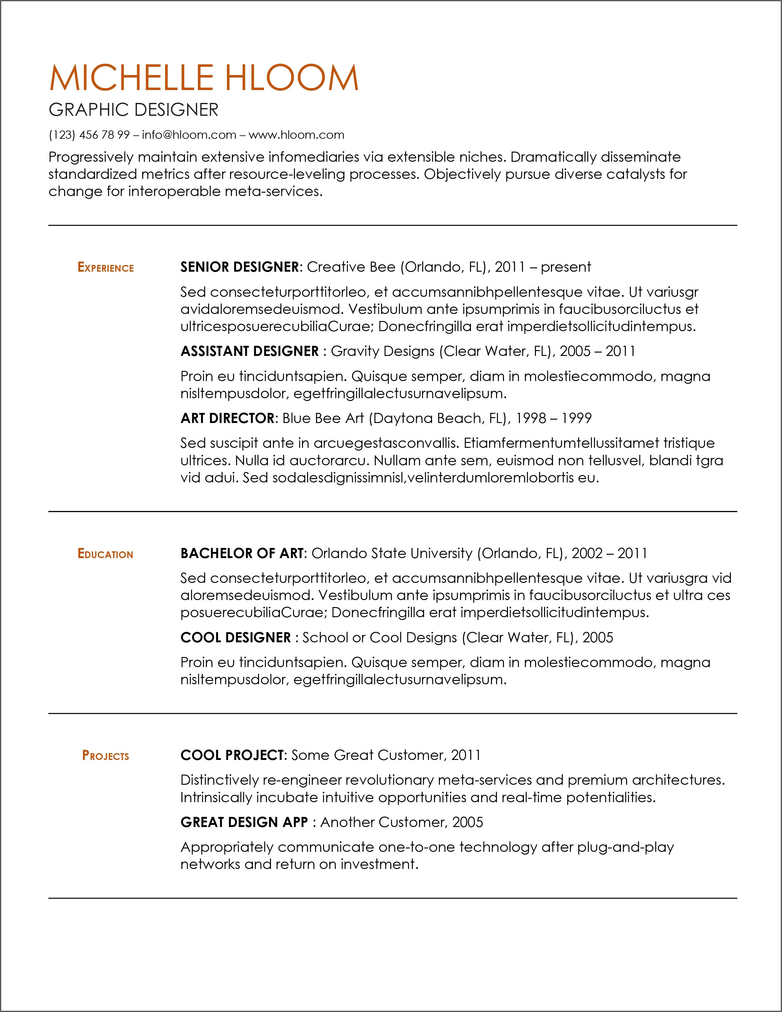 Download Free Resume Template Packed