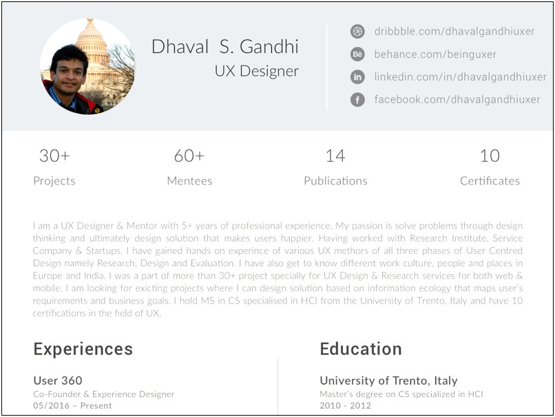 Download Resume Samples For Ui Ux Designers