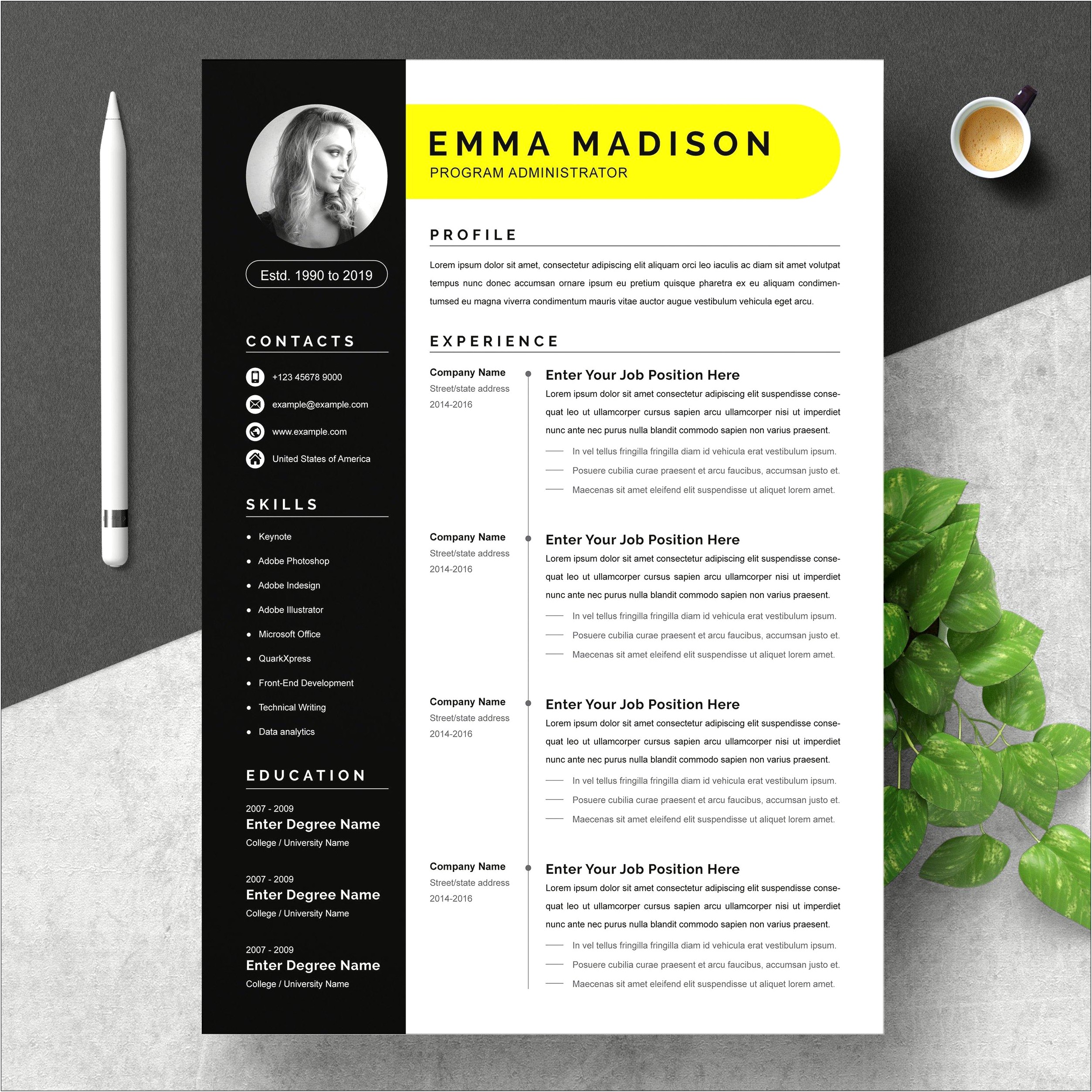 Downloadable Free Modern Resume Templates For Word Free