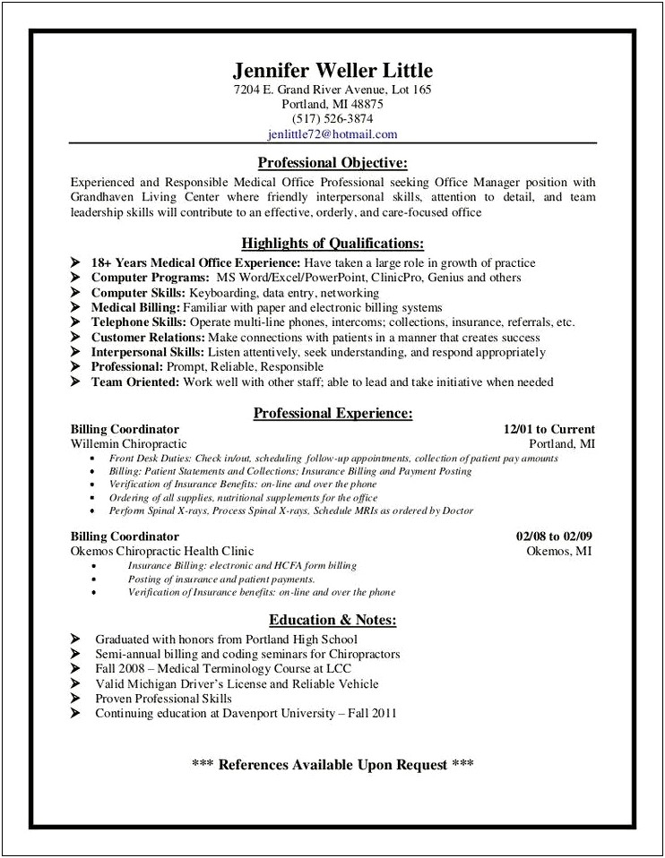 Driving Course Wording In A Resume