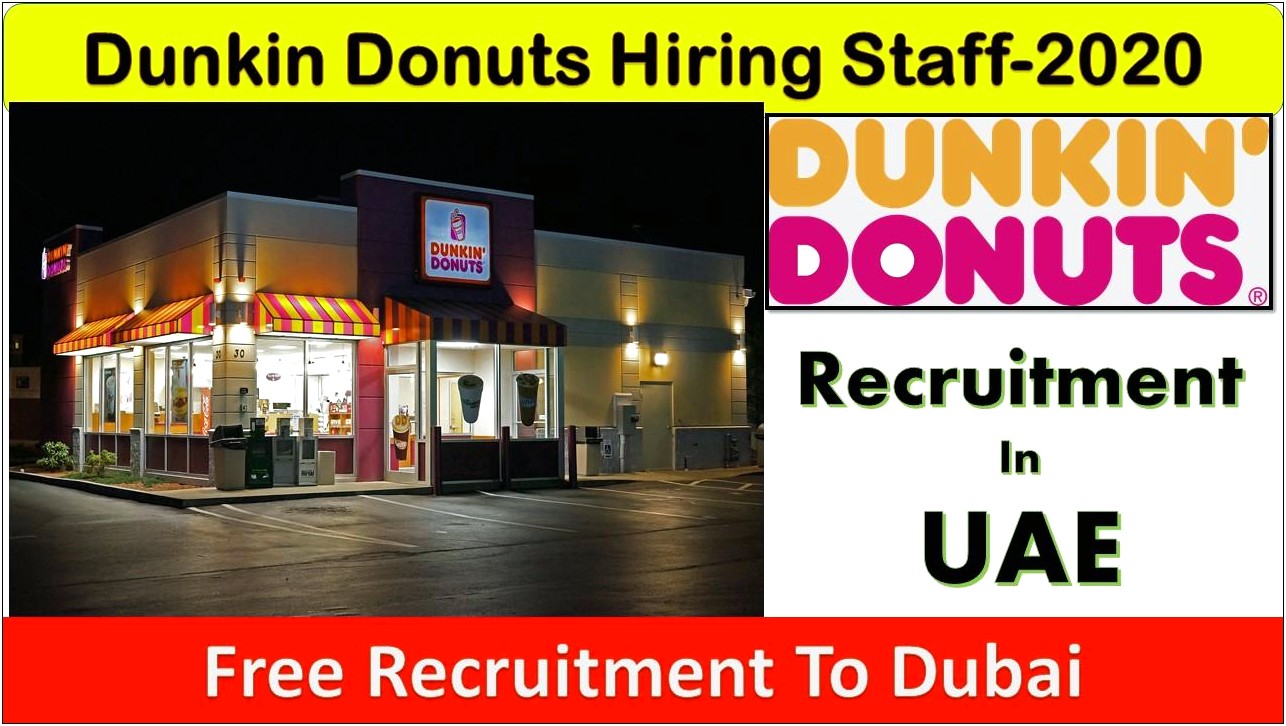 Dunkin Donuts Cashier Job Description For Resume