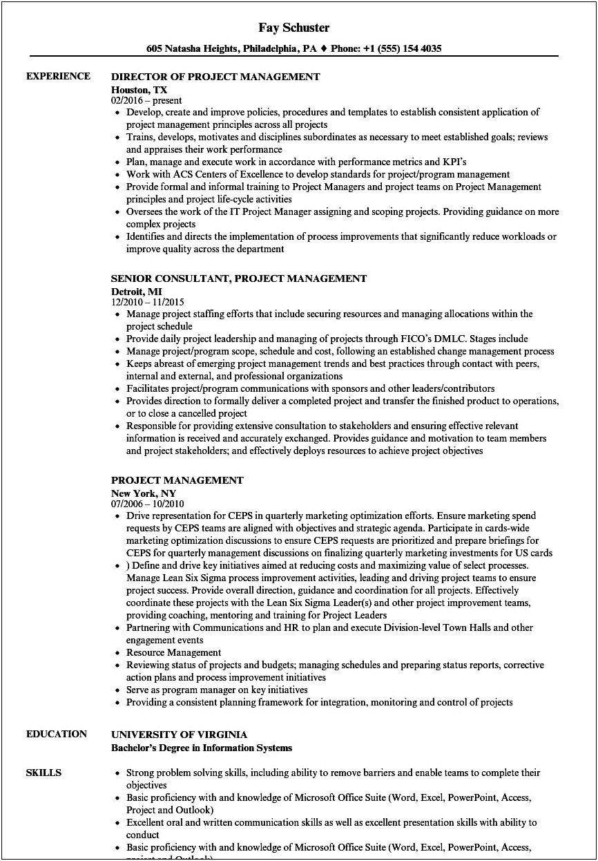 Earned Value Management Example For Resume