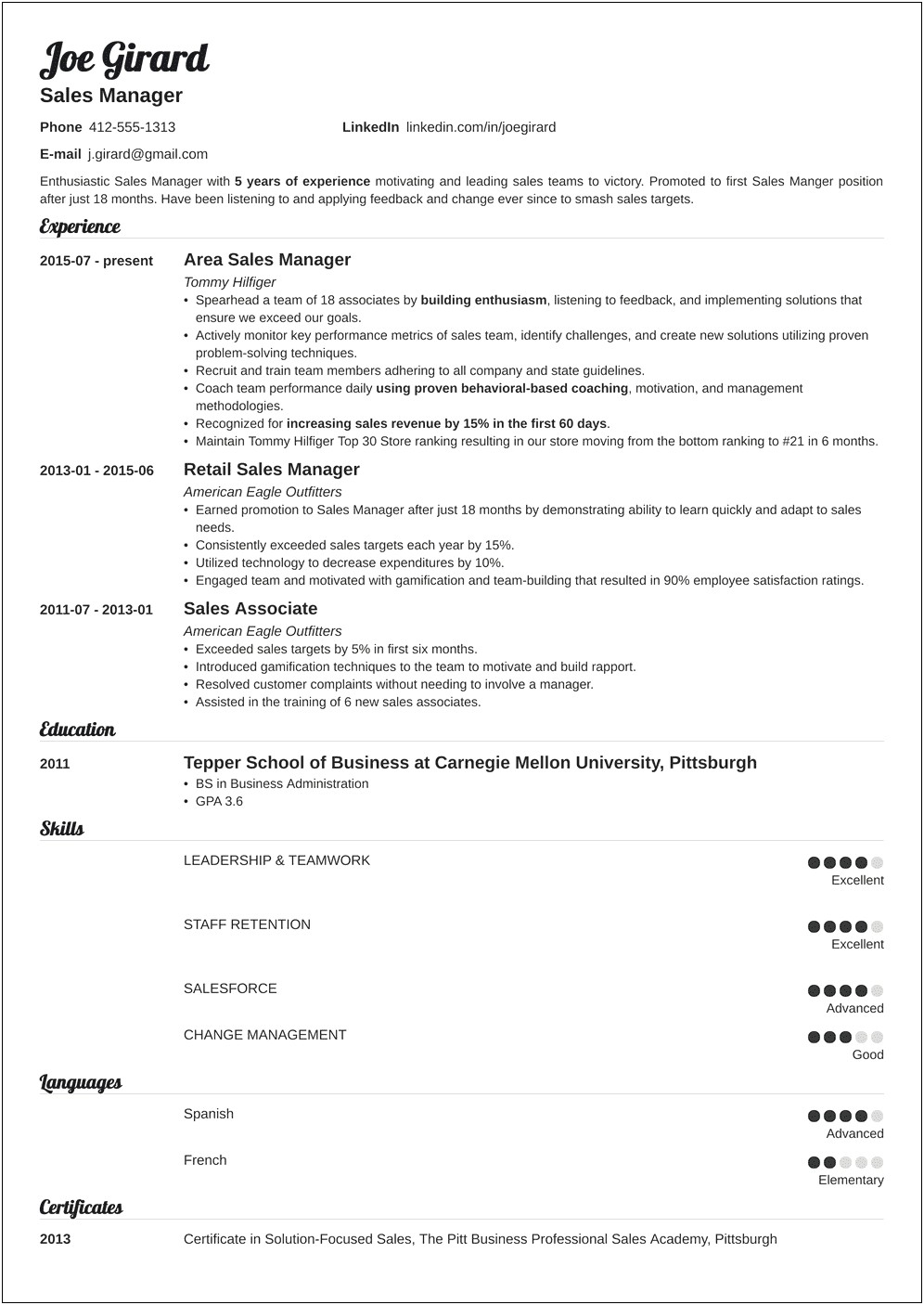 Educational Academy Sales Manager Resume