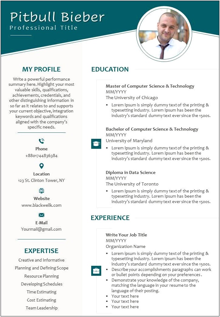 Educational Background Sample For Resume