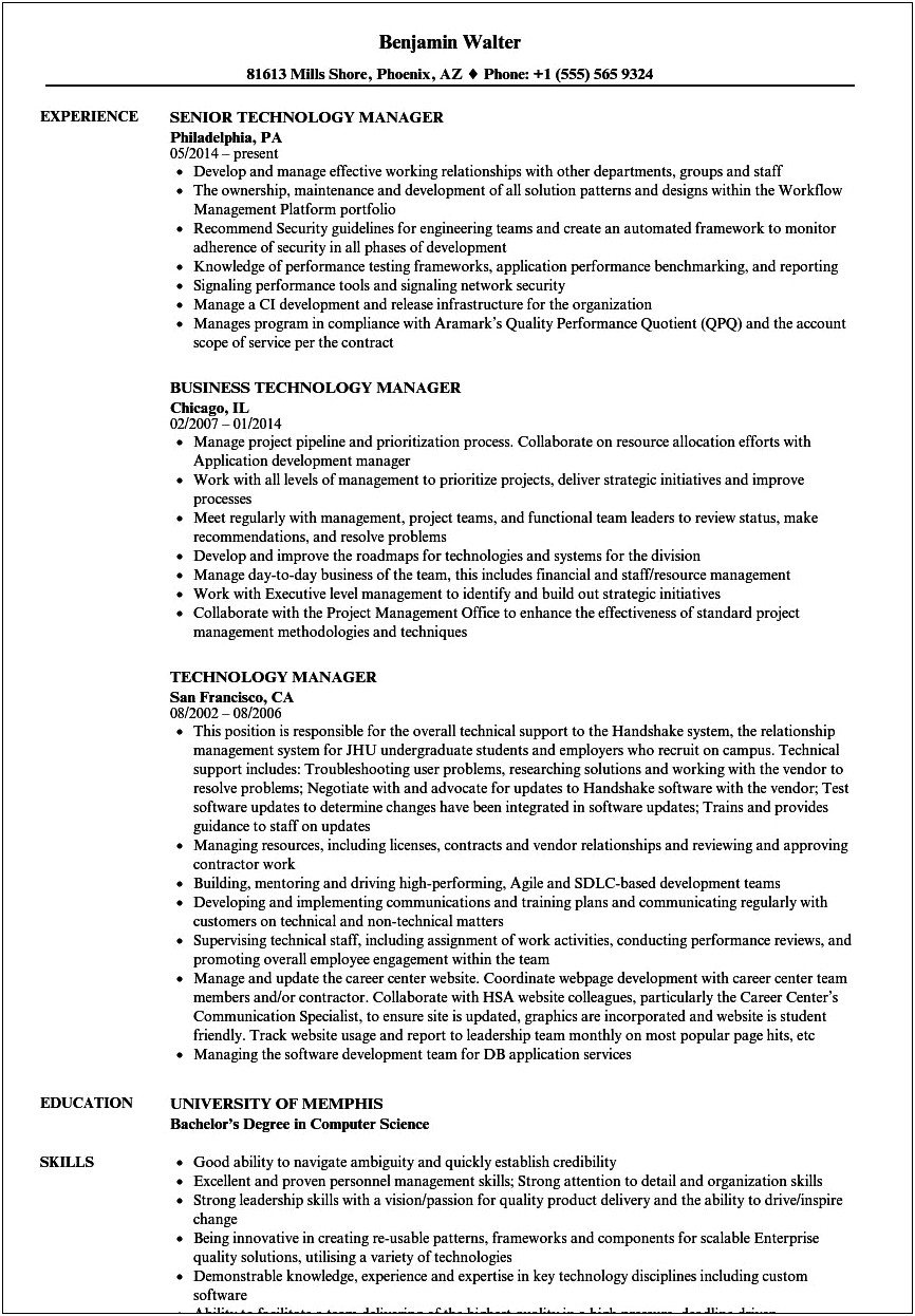 Educational Technology Director Resume Examples