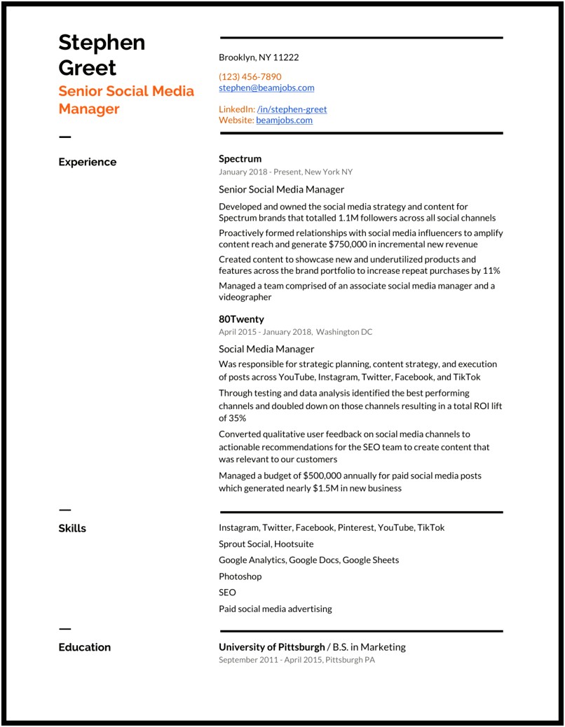 Electronic Content Management On A Resume