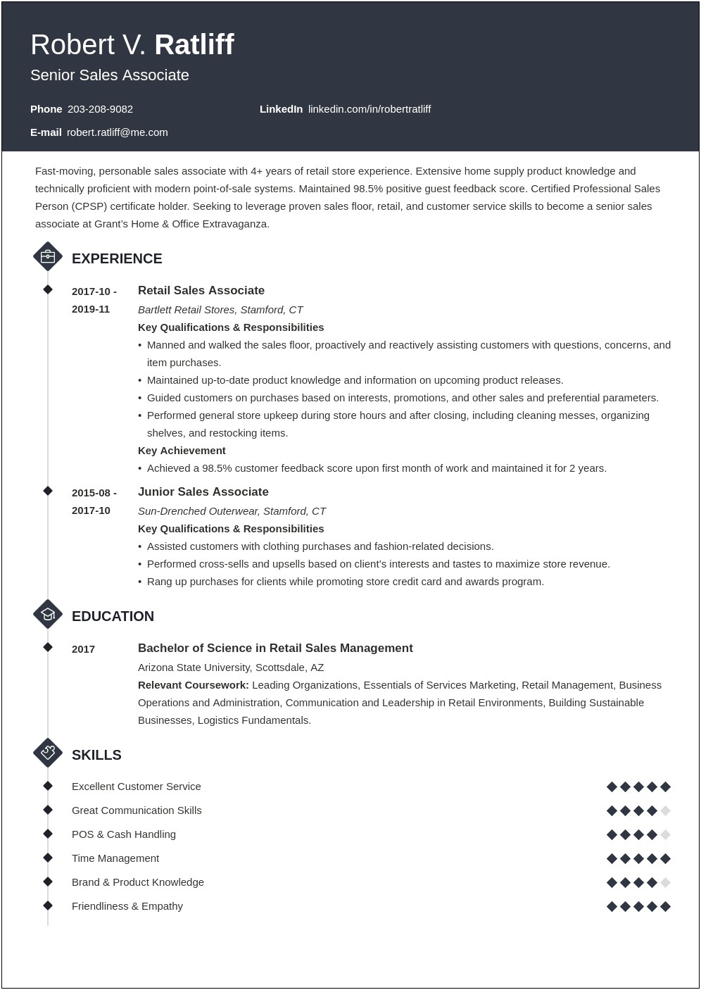 Electronic Sales Associate Job Description Resume