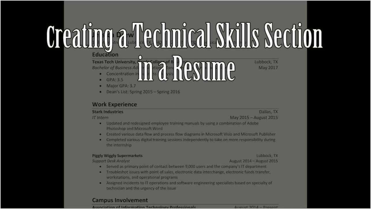 Electronic Skills List For Resume