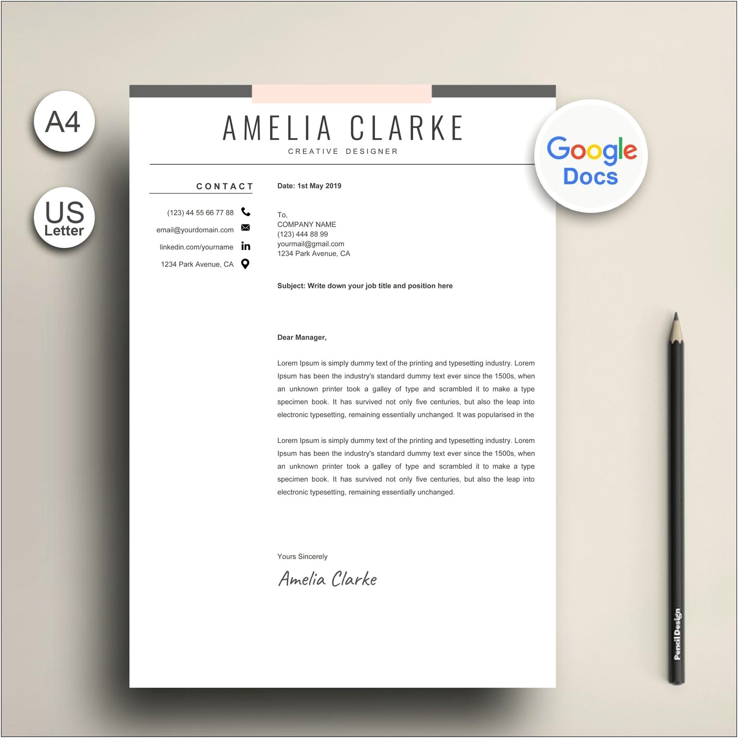 Elegant Google Docs Resume Format Template 2019