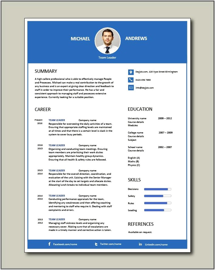 Elevator Pitch In Resume Example