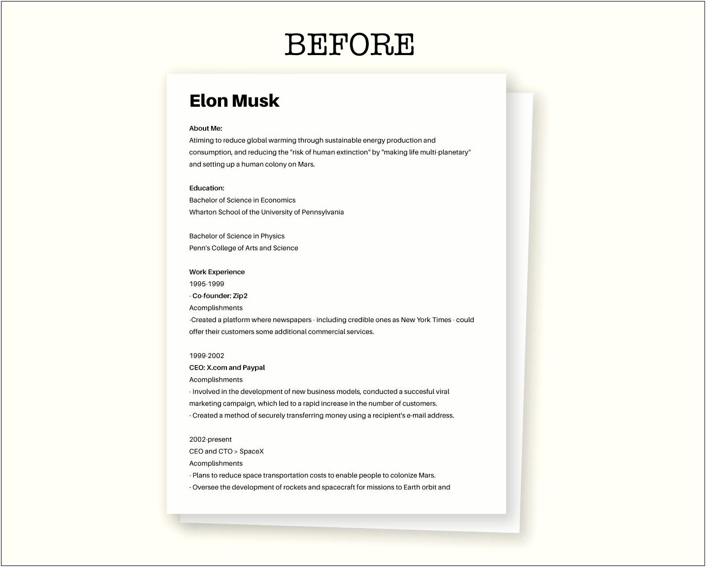 Elon Musk Resume Template Word Download