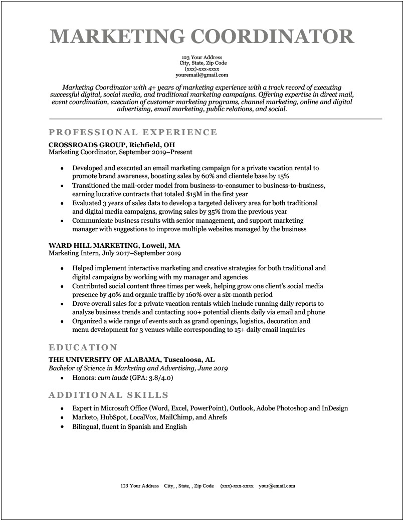 Email Marketing Specialist Resume Objective