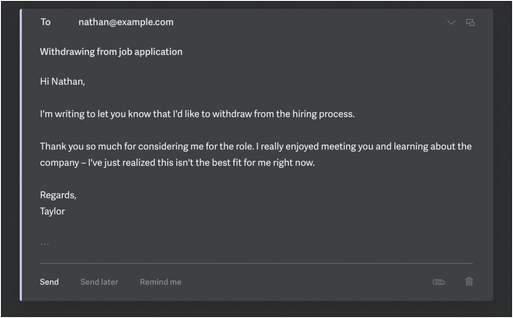 Email Resume Job No Longer Open