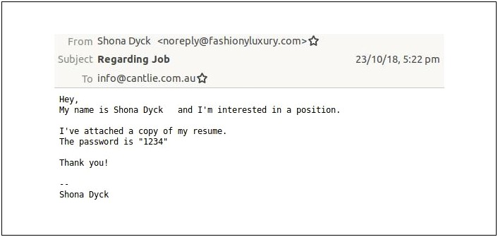 Email Subject Line Examples For Resume