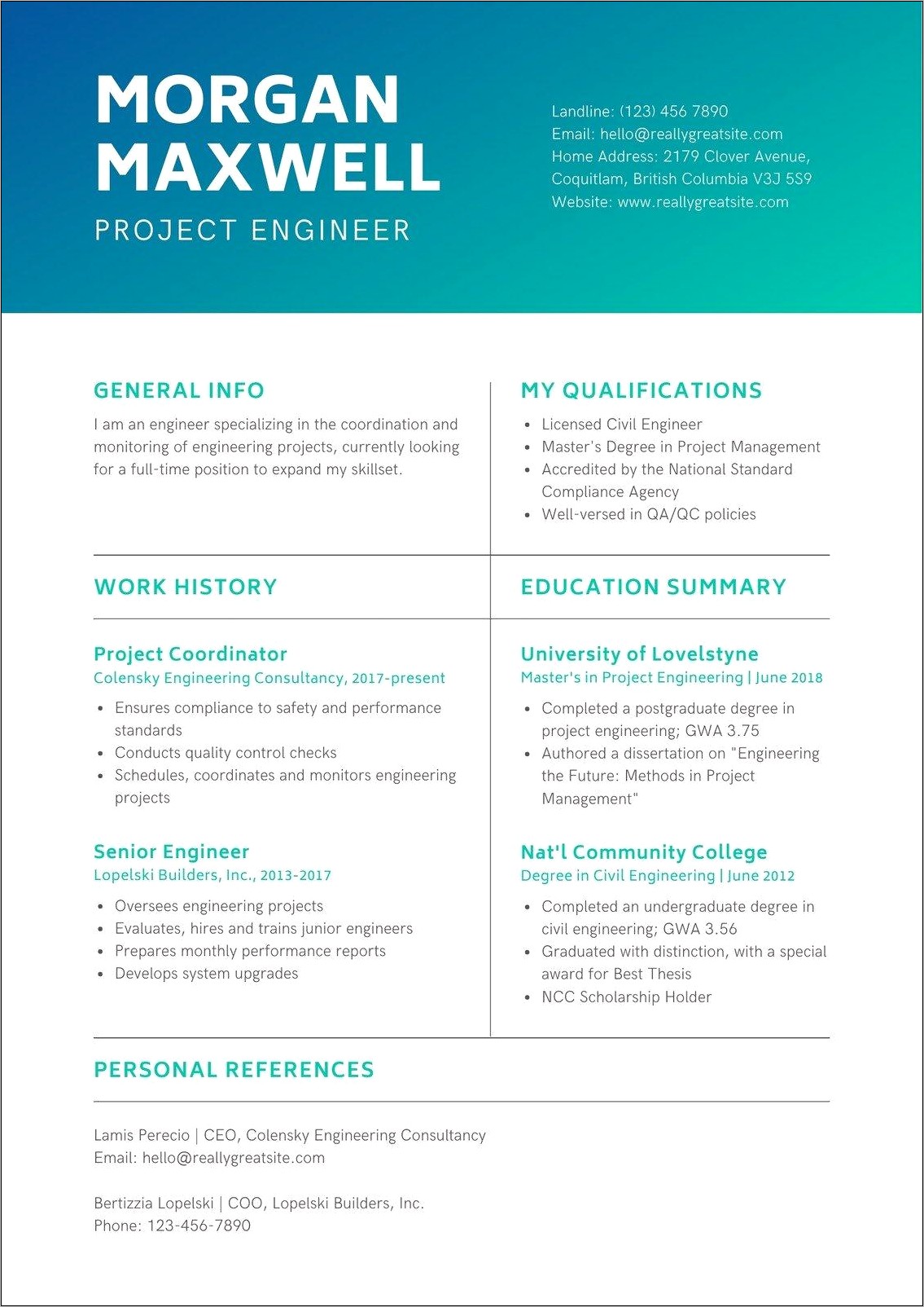 Engineering Resume Pdf Free Download