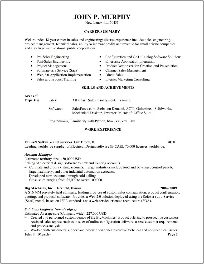 Engineering Technical Skills For Resume