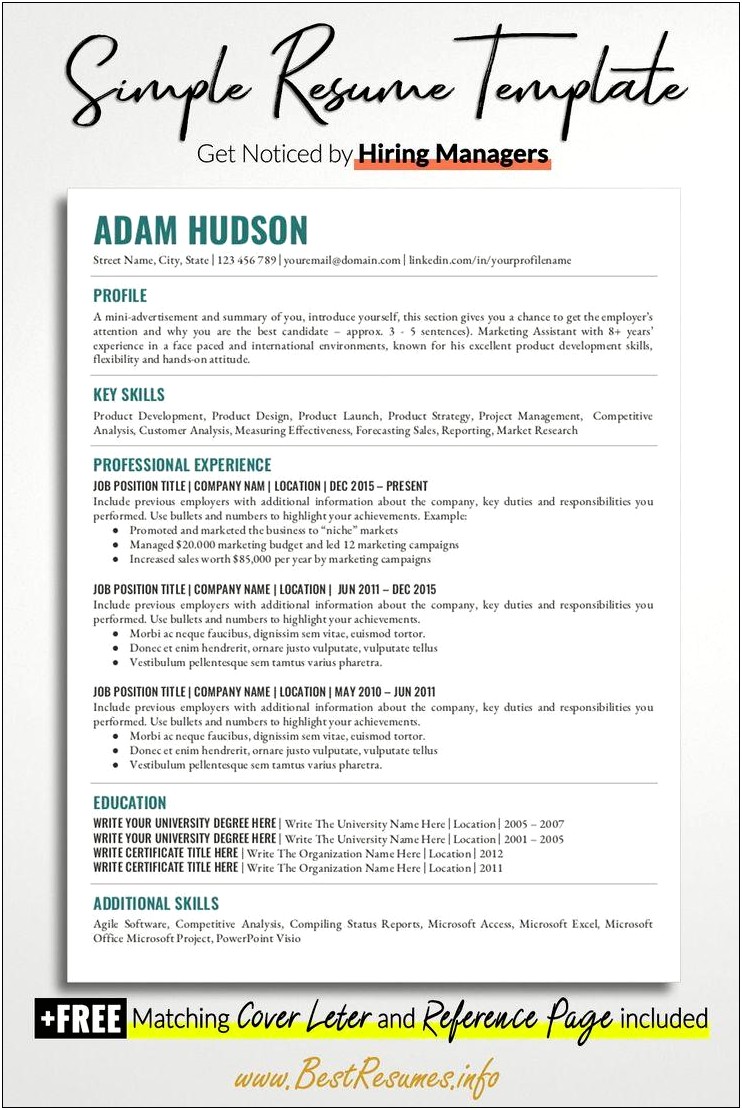 Enhance My Job Resume References For Hire
