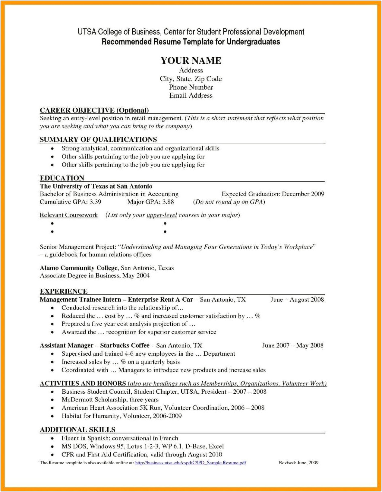 Enterprise Job Description For Resume