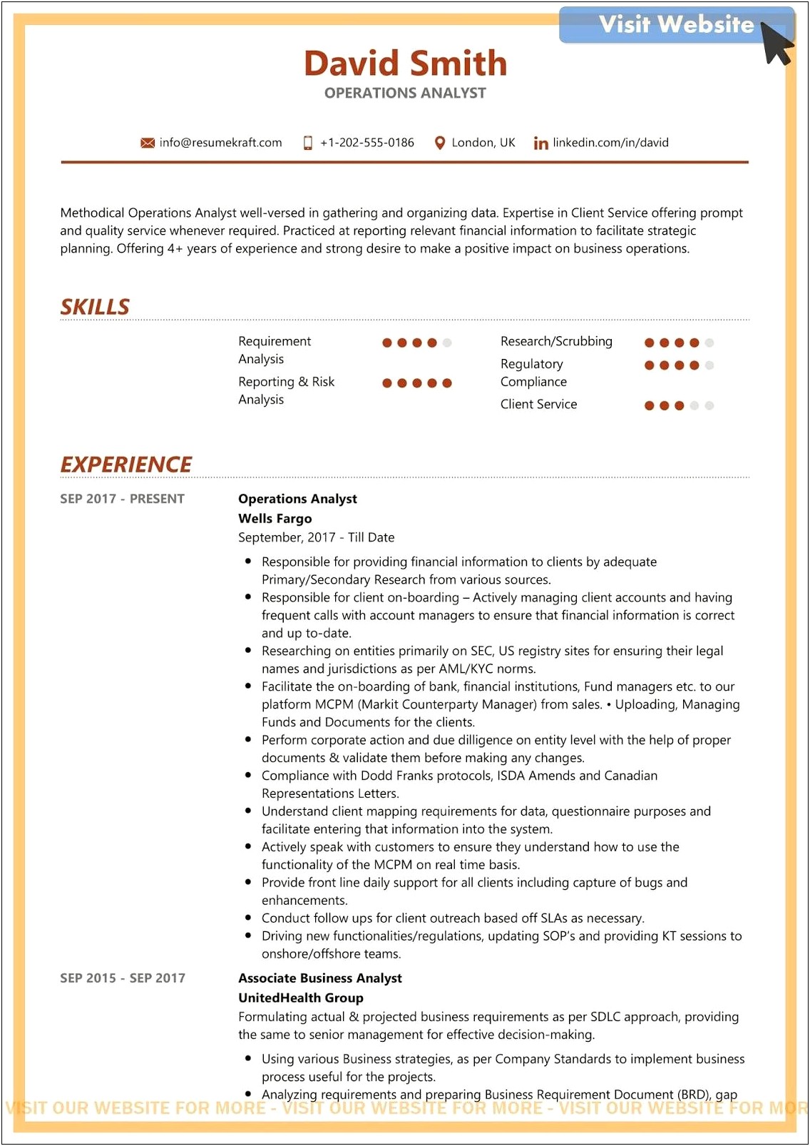 Enterprise Risk Management Analyst Resume