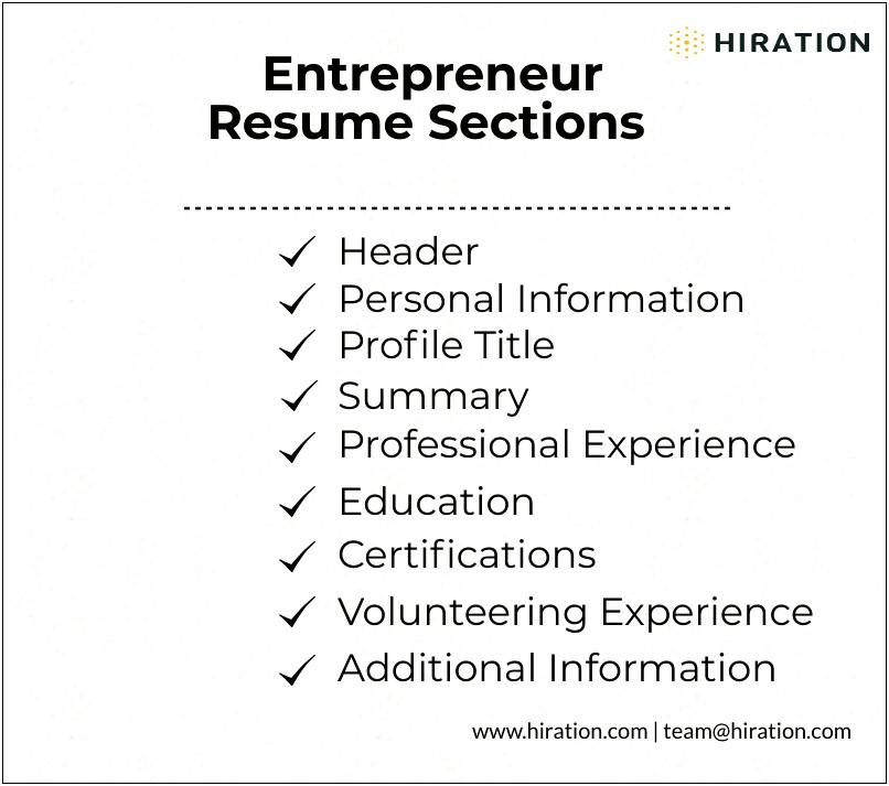 Entrepreneur For Hire Resume Examples