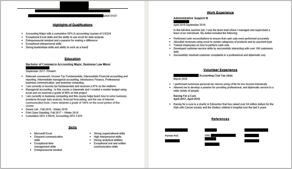 Entry Level Accounting Resume Templates Reddit