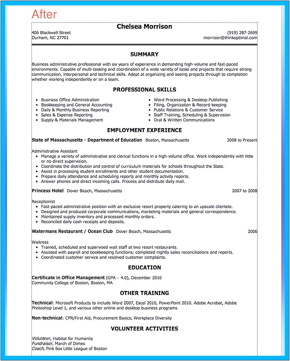 Entry Level Asisstant Administrator Resume Examples