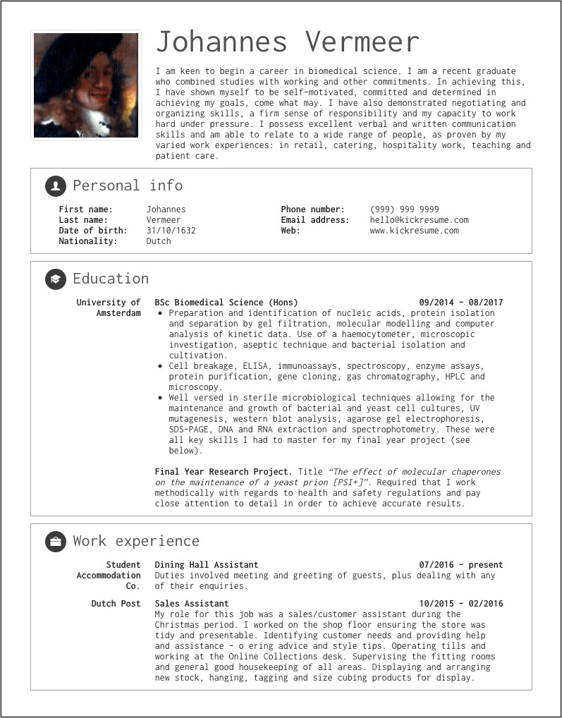 Entry Level College Resume Samples