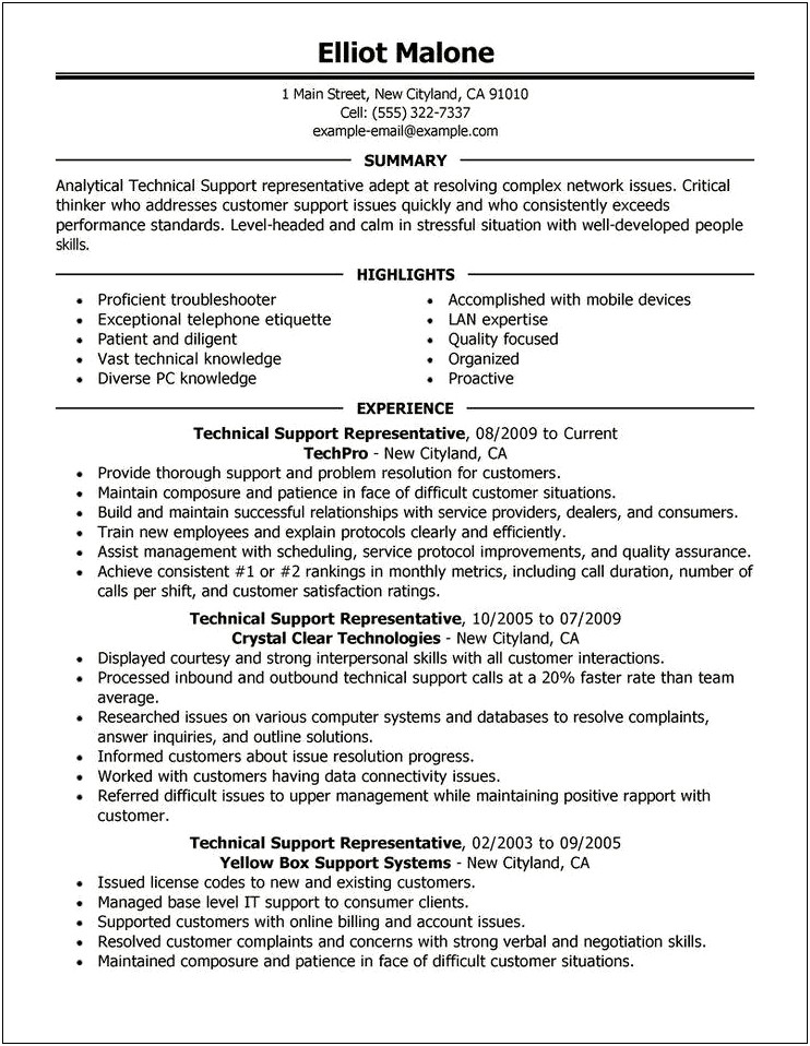 Entry Level Customer Service Resume With No Experience