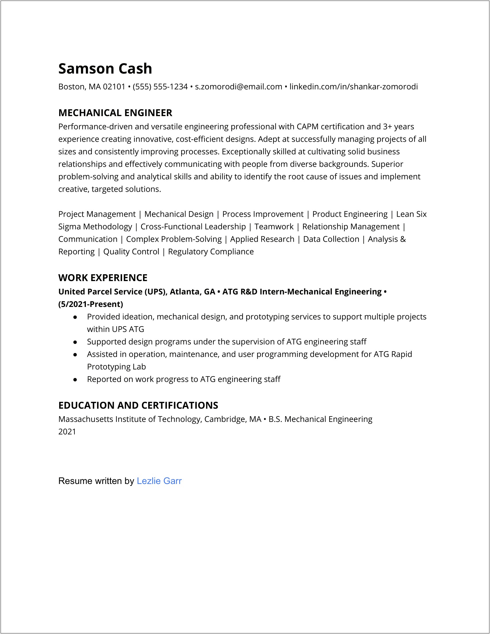 Entry Level Electrical Engineer Resume Samples