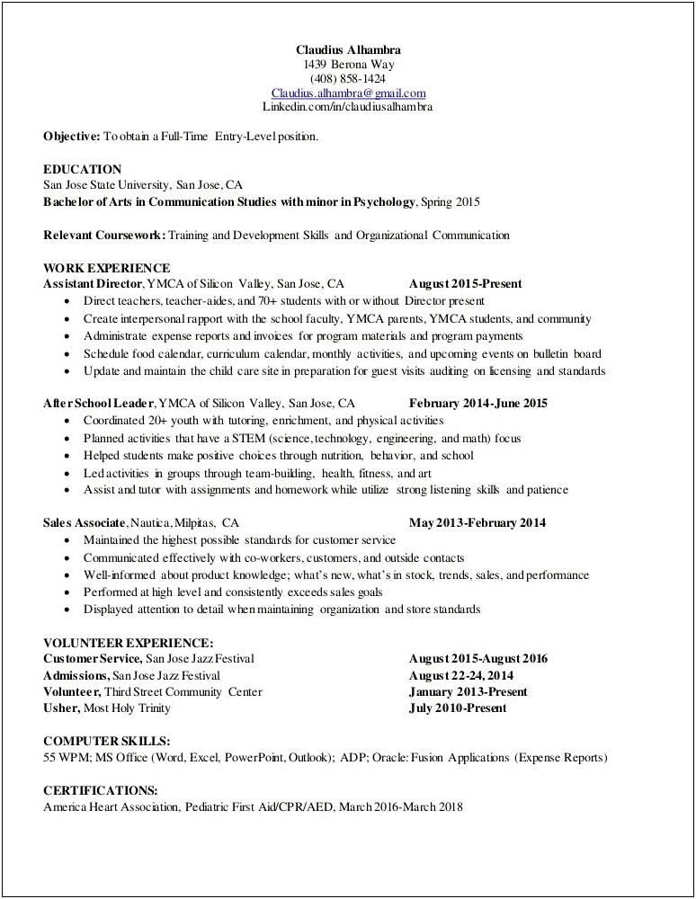 Entry Level Healthcare Objective Resumes