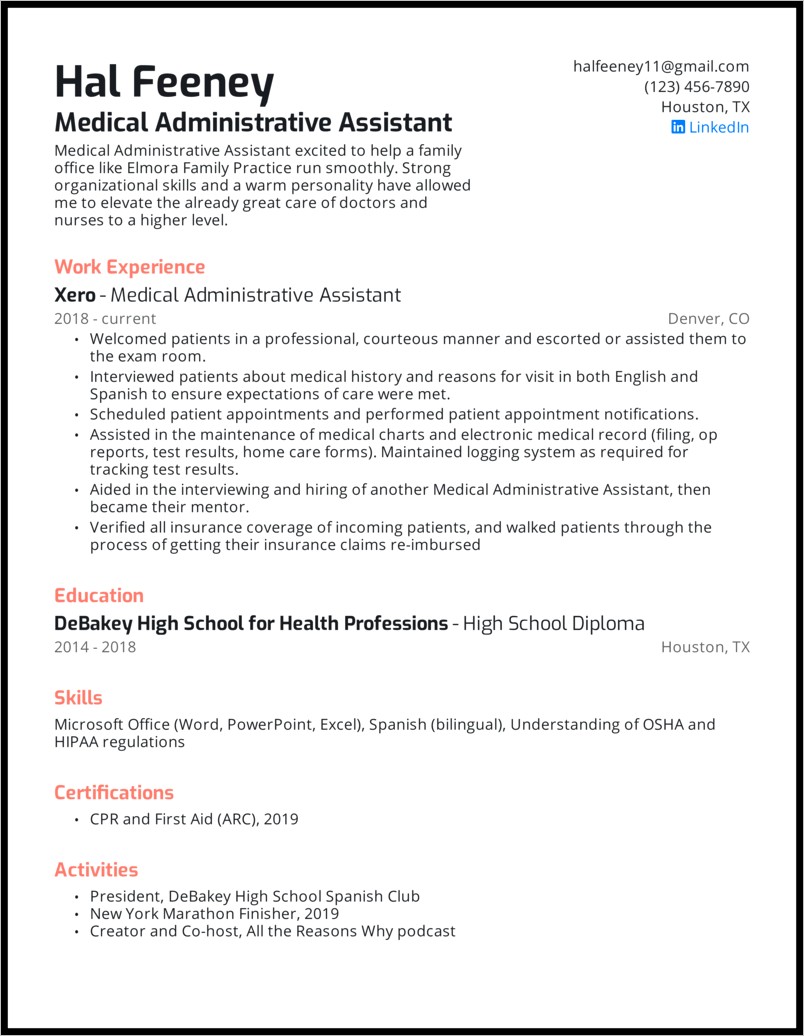 Entry Level Healthcare Resume Objectives