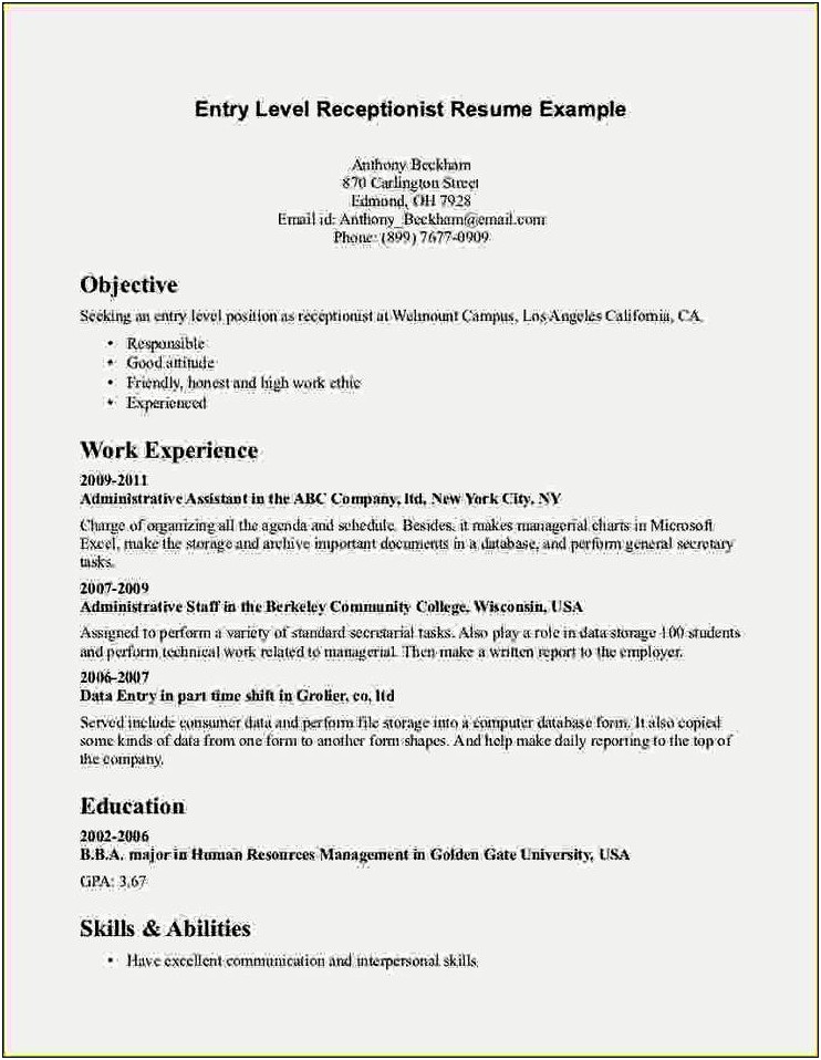 Entry Level Human Services Resume Objective