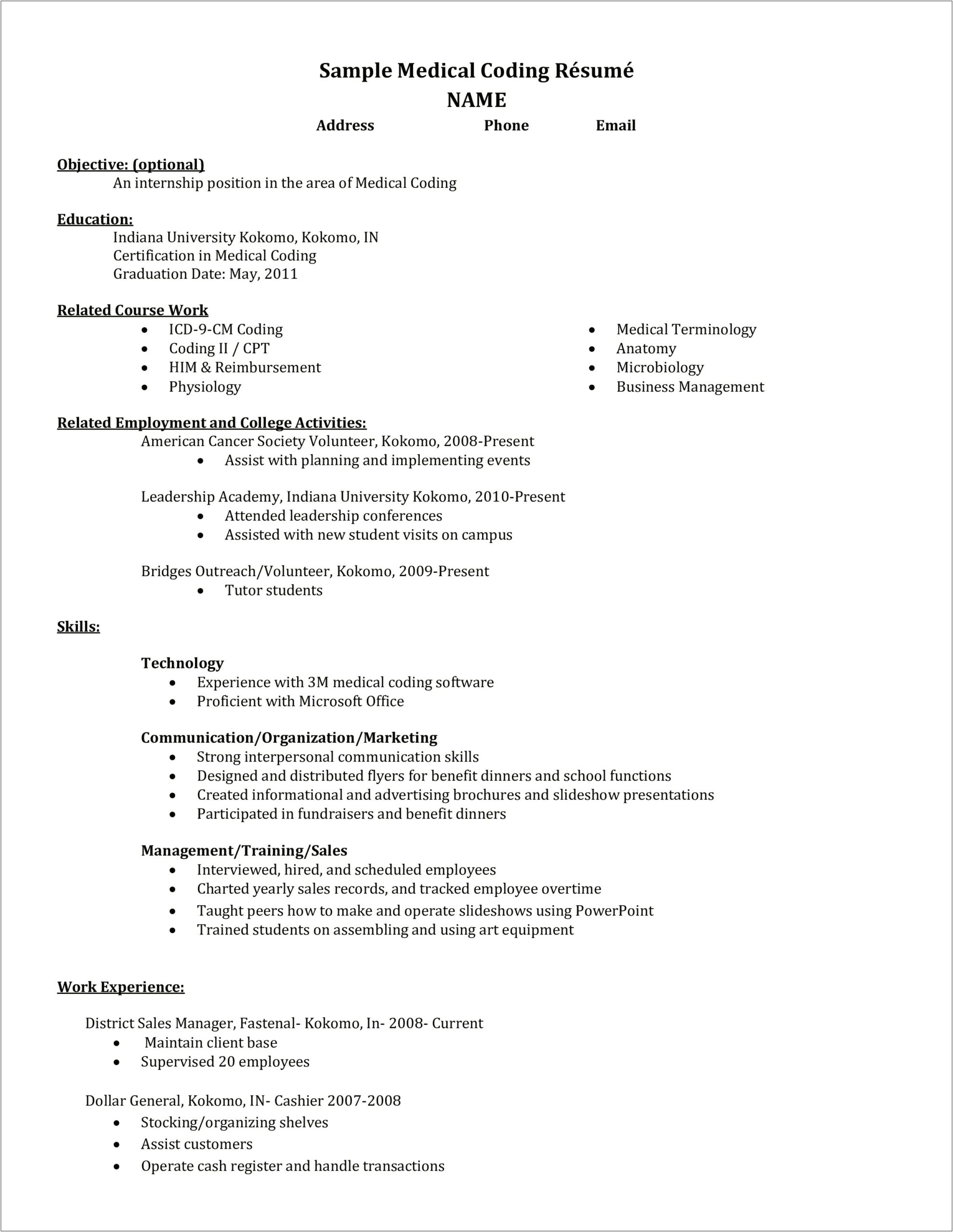 Entry Level Microbiologist Resume Example