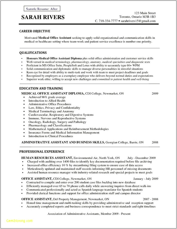 Entry Level Office Assistant Professional Summary Resume
