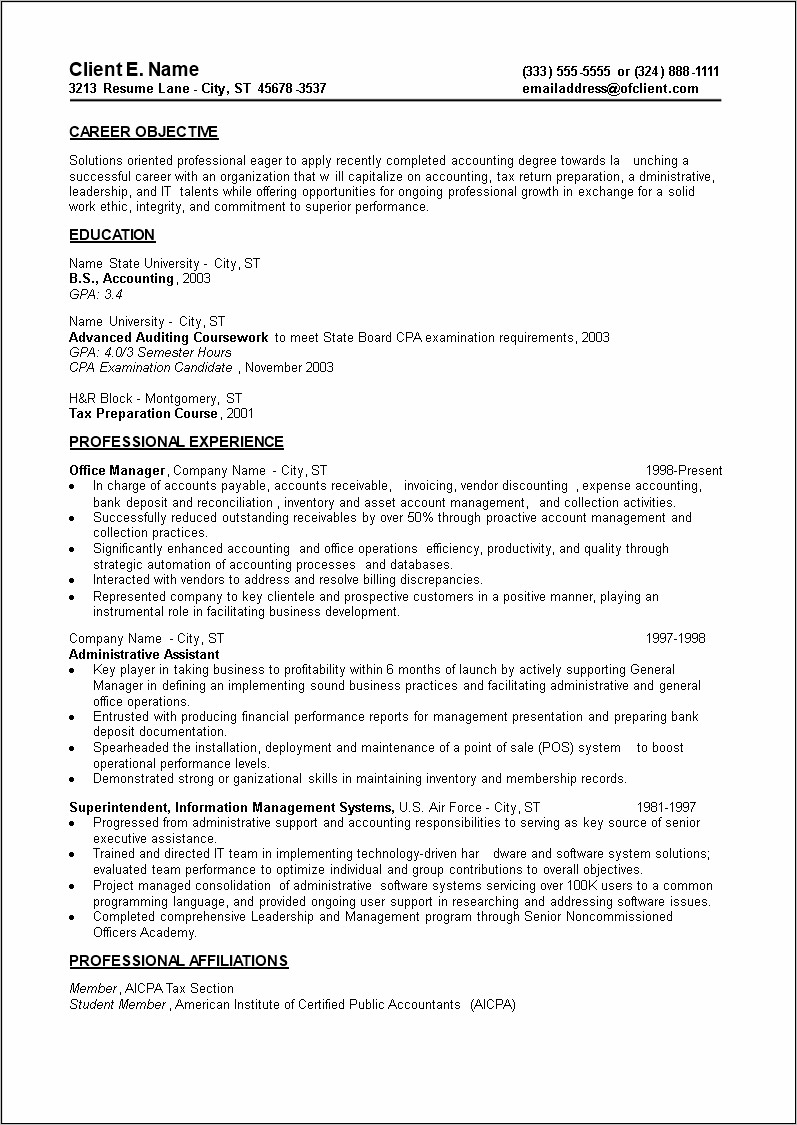 Entry Level Office Resume Objective